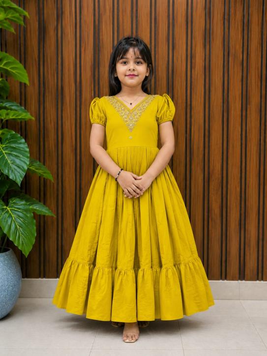 NEW LAUNCING SUMMER FROCK cotton Yellow Kids kurti wholesale suppliers in Mumbai